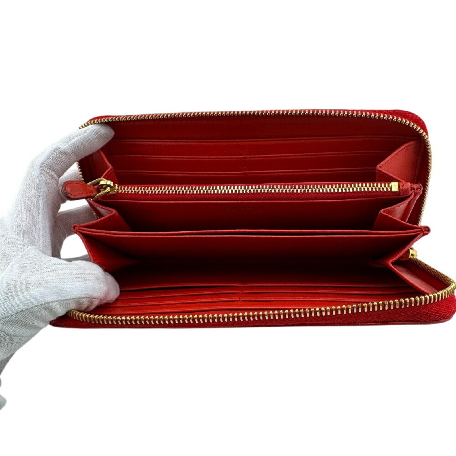 PRADA 1ML506 Round Vitello Move Long Wallet, Red, Women's GZl1f7uv thumbnail 7