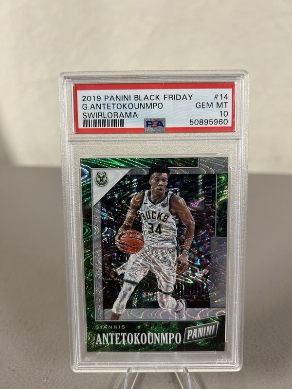 PSA 10! 2019 Panini Black Friday - Giannis Antetokounmpo #14 Swirlorama /50