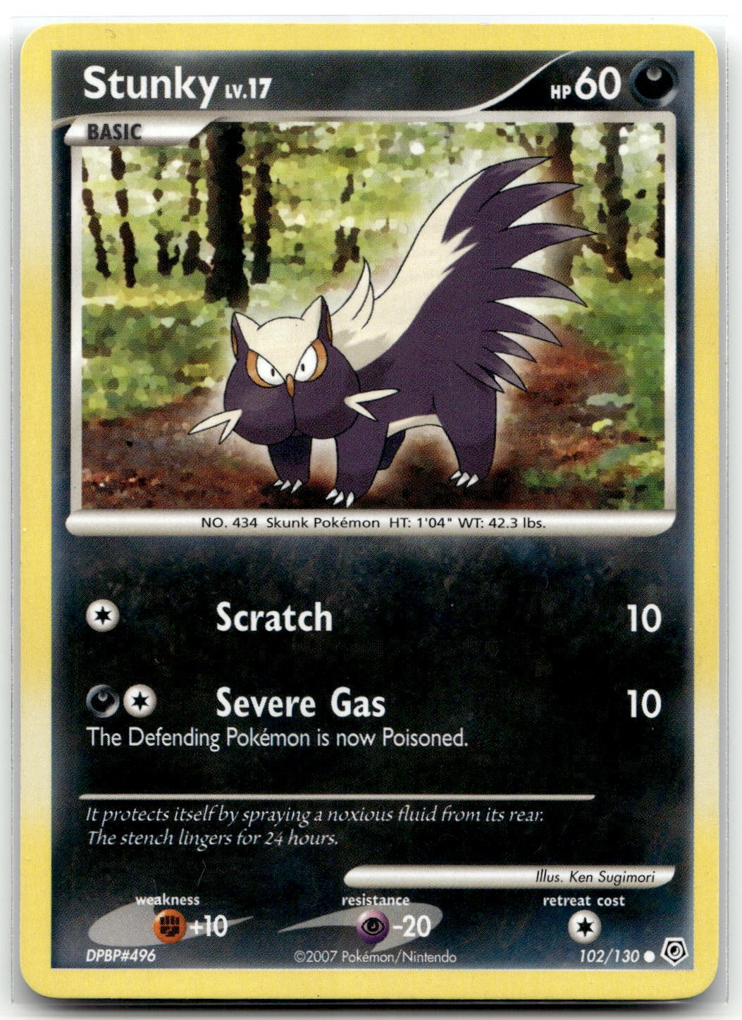 Stunky 102/130 Diamond and Pearl Common Pokemon TCG LP