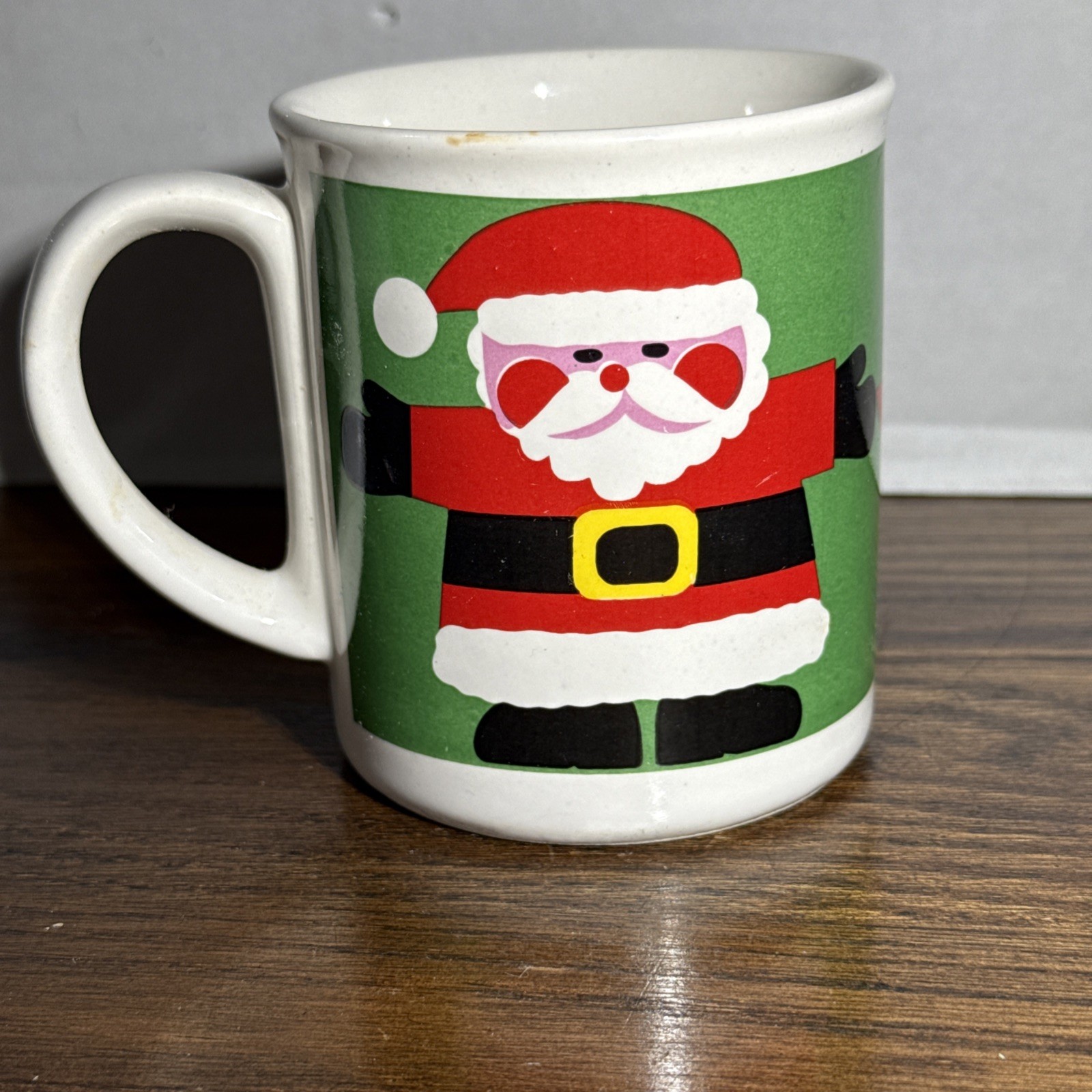 Vintage Alco Santa Christmas Coffee Mug Made in Romania JOY