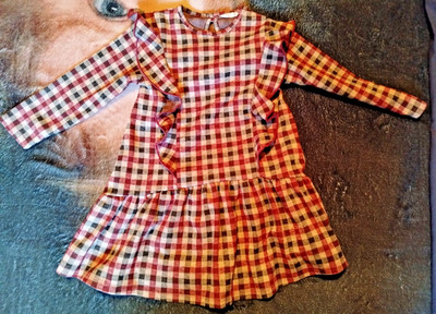 Mädchenkleid gr 104 rot kariert 3-4 Jahre primark