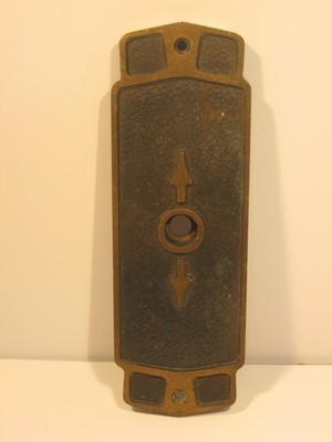 Old Brass Elevator Plate Up Down Arrows