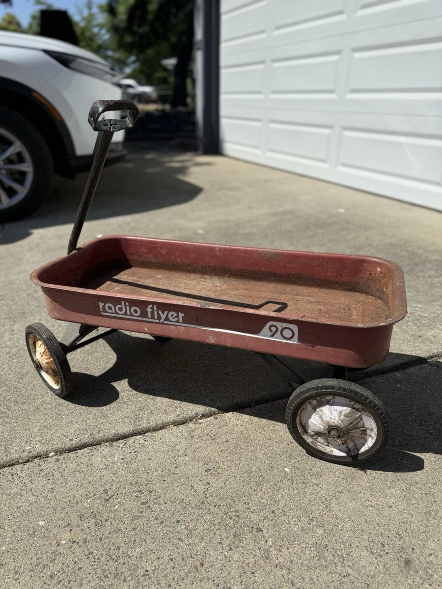 Vintage Radio Flyer Model 90 Red Wagon Steel Metal | eBay