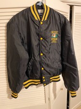 Vtg Burlington Northern Pacific Division black mens large jacket