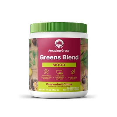 Amazing Grass Greens Blend Mood, Super Greens Powder Smoothie Mix for Stress ...
