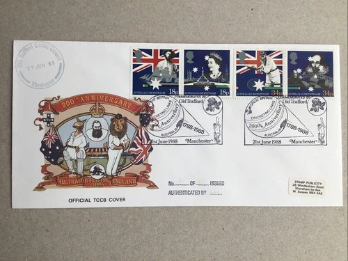 1988 Australian Bicentennial TCCB Official fdc, with old Trafford postmark