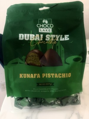 Choco Lake Dubai Style Chocolate Kunafa Pistachio Diamond Twist 32 Oz SEALED