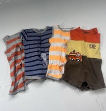 Lot of 4 Caters Boys Romper 6 Months One Piece No Sleeve