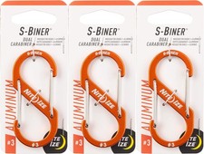 Nite Ize S-Biner Aluminum Dual Carabiner 3 - Orange 3-Pack 