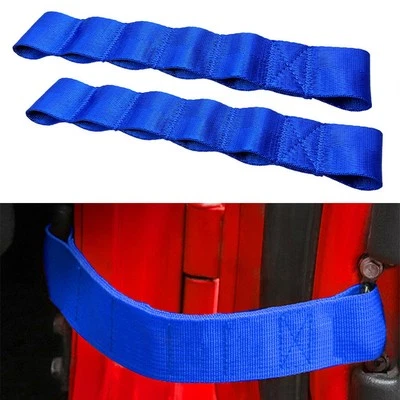 2x Adjustable Door Limiting Check Strap For Jeep/Wrangler TJ JK JKU/JL JLU Blue - Bild 1 von 4