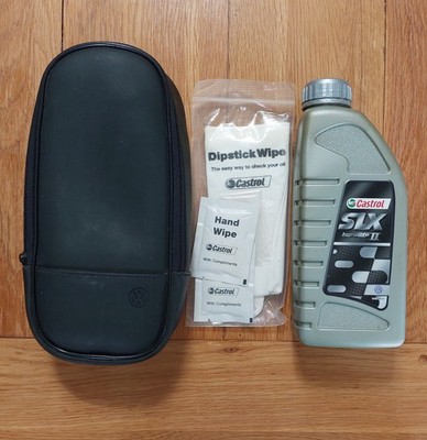 GENUINE VW CASTROL TOP UP OIL POUCH + 1 LITRE CASTROL 0W-30 LONGLIFE 2 - UNUSED!