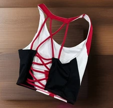 Victoria's Secret Pink Sports Bra Longline Low Support Active Yoga Red Sz S-DD