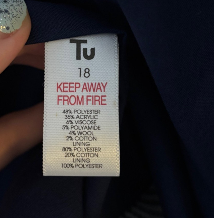 Tu Woman Grey White Textured Stripe Blazer Jacket Size 18 Smart Workwear