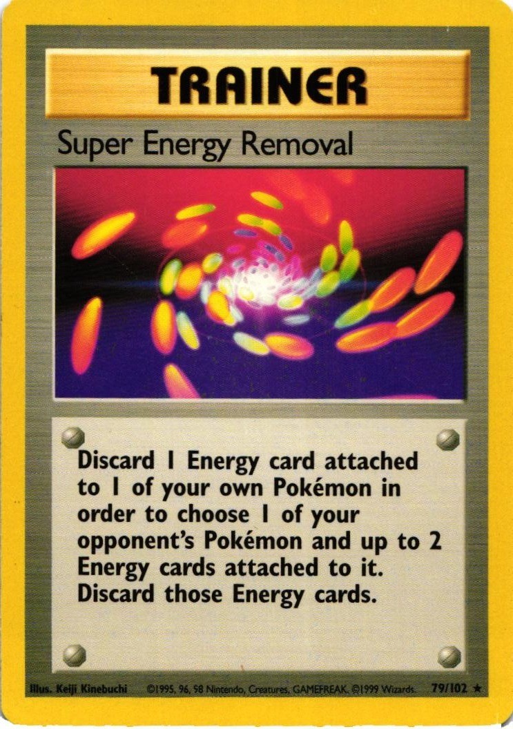 Super Energy Removal 79/102 Rare Base Set Unlimited Pokemon Moderately Played