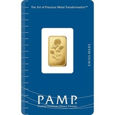 5 gram Gold Bar - PAMP Suisse - Rosa - 999.9 Fine in Sealed Assay 4454.83 per troy oz