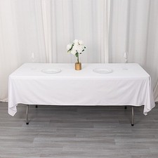 60" x 102" WHITE Scuba Polyester Rectangular TABLECLOTH Party Events Decorations