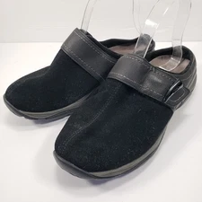 Easy Spirit Eseliana Women's 8.5M Black Slip On Shoes Leather Suede