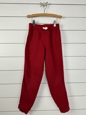 HANNA ANDERSSON Sz 130 - 8y Sweat Pants Bottoms Red White Leg Stripe