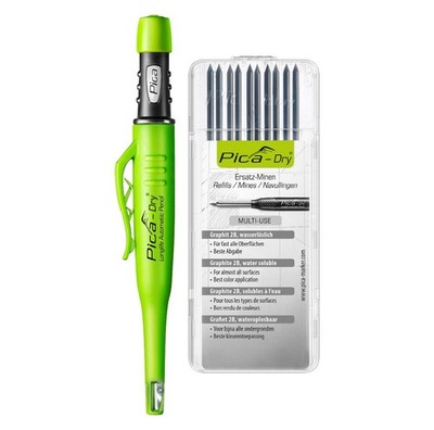 Pica 30403 Marker Kit and Lead Case 4030 1 Count (Pack of 1), Blue,Green,White
