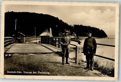 13965689 - 2390 Flensburg German Daen. Border border guards Flensburg, city