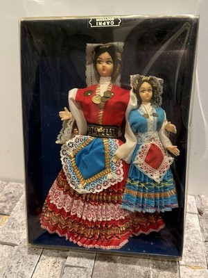 Souvenir Dolls From Greece Traditional Outfit, Vintage