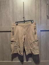 Marmot Cargo Shorts Men  s 30 Athletic Nylon Flexible Outdoor Brown Zip Pockets