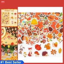 Foam Stickers Fall 300 Count 3D Autumn Leaf Pumpkin Acorn Owl Craft Kids