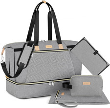 Diaper Bag Tote for Baby - Large Mommy Bag with Portable Changing Pad Pacifier C