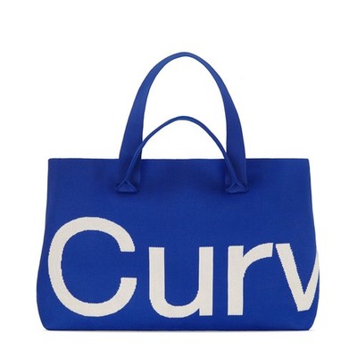 Curves Knit Tote Bag Sapphire Blue Sean Brown NEW PRESALE