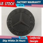 for Black Hood Emblem Matte Front  Laurel Wreath Badge Mercedes Benz 57mm