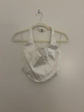 Aritzia Wilfred Satin Corset Halter Top Off White Size XS