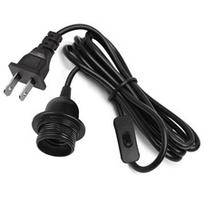 16Ft Pendant Light Kit, Black Plug in Hanging Lantern Cord Cable E26 E27 Cord...