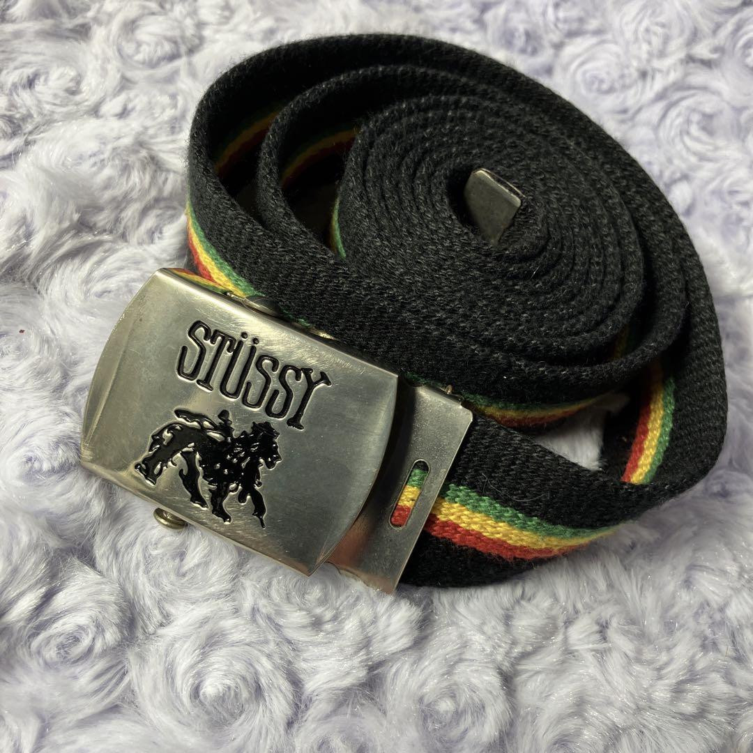 Stussy Rasta Pattern Gacha Belt 48 Used Unique Vintage Style | eBay
