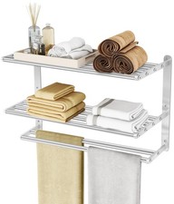 3 Tier Towel Racks for Bathroom Wall Mounted, 24 inch Bathroom Shelf with Tow...