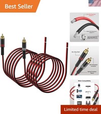 RCA to Speaker Wire Adapter, 2 Pack 20AWG 10 ft, RCA Male Plug to Bare Wire C...