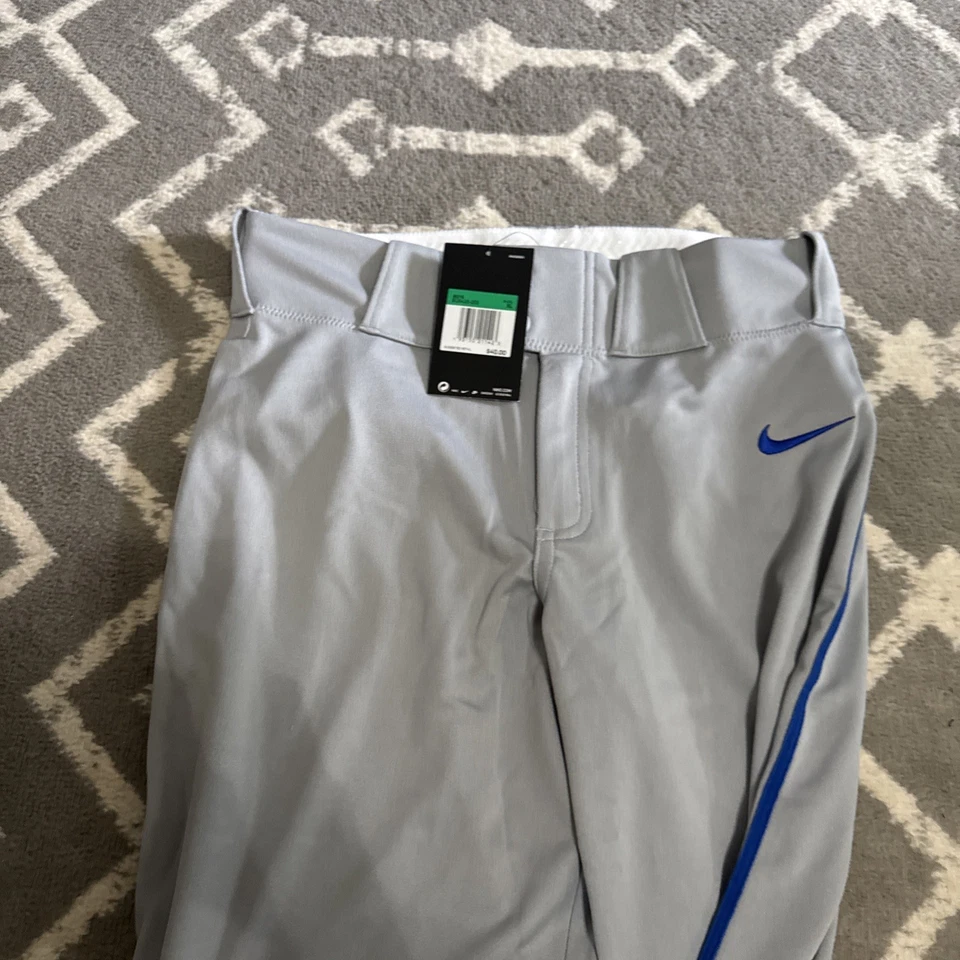 Nike Vapor Select Youth Full Length Piped Gray with royal Baseball Pants Size XL - Image 3 of 4