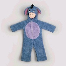 Disney Coverall Boys Girls 12-18 Months Blue Eeyore Fleece Hooded Pooh Costume