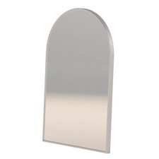 Lucy Arched Mirror with Brushed Silver Aluminum Frame, 20x30