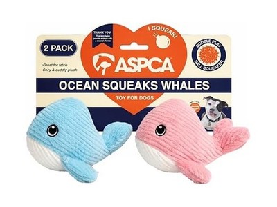 ASPCA 2 Pack Plush Dog Toy with Squeaker