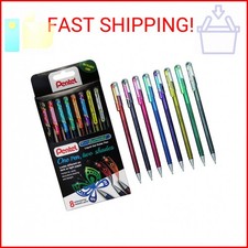 Pentel Hybrid Dual Metallic Liquid Gel Roller Pen YK110/8-M - Pack of 8 Pens in