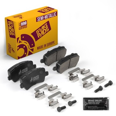 Rear Semi-Metallic Disc Brake Pad Kit w/Hardware for 2011-2018 Volvo S60 1426143