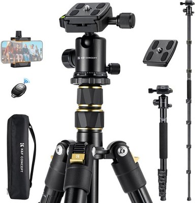 K&F Concept 63.8  /162cm Kamerastativ Fotostativ Handy Stativ mit 360° Kugelkopf