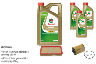 FEBI Inspektionspaket 8L Castrol EDGE Titanium FST 5W-30 LL für BMW X5 E53