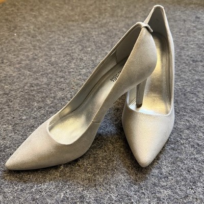 Michael Kors Silver Pumps Shoes Glamour Coquette Event Going Out Leather Sz 6.5