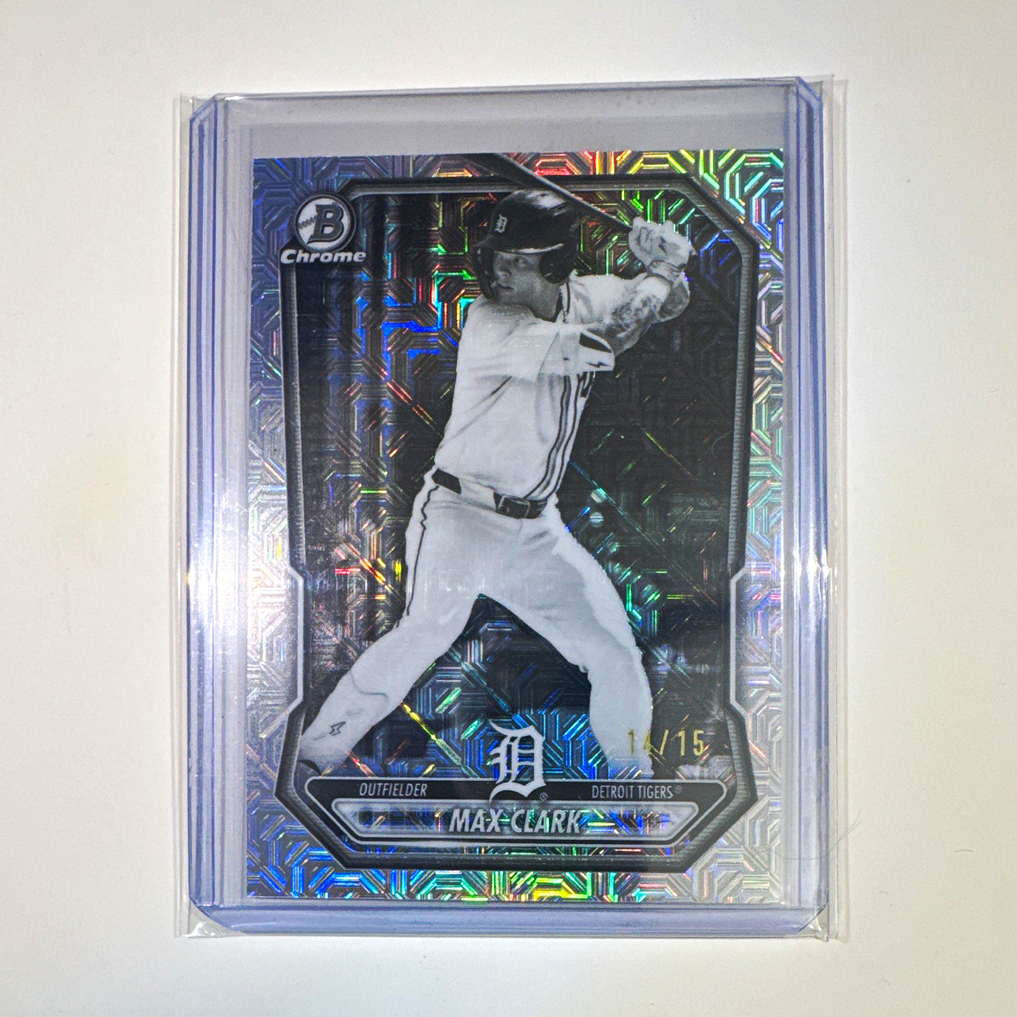 Topps 2026 Bowman Chrome Prospects Max Clark Black&White Mojo Refractor 14/15