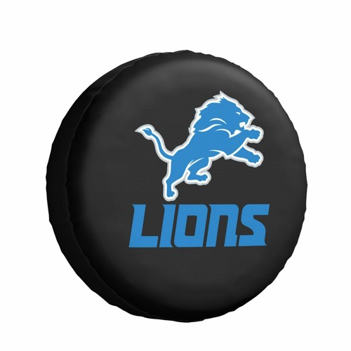 Detroit Lions Auto Car Tire Cover Black Spare Tire Cover Waterproof Universal - Picture 11 of 14