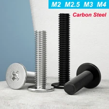 Flat Round Head Screws Steel Phillips Machine Screw M2 M3 M4 Black Zinc Nickel