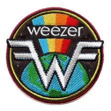 Weezer Rainbow World Logo Patch Round Embroidered Iron On