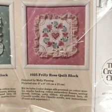Vintage Creative Circle Rose Quilt Block Embroidery Sampler Kit