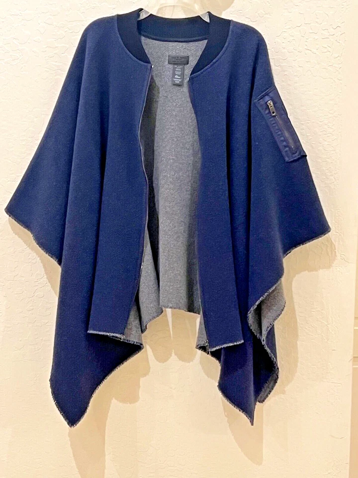 Rag & Bone O/S Wool Poncho Bomber - Image 3 of 4